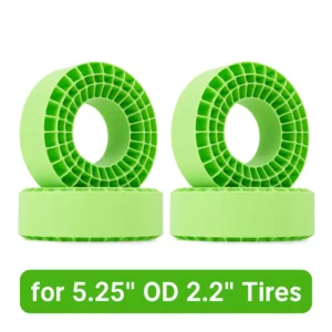 INJORA 4pcs Silicone Rubber Inserts for 132-134mm(5.25" OD) 2.2" Tires (Green)