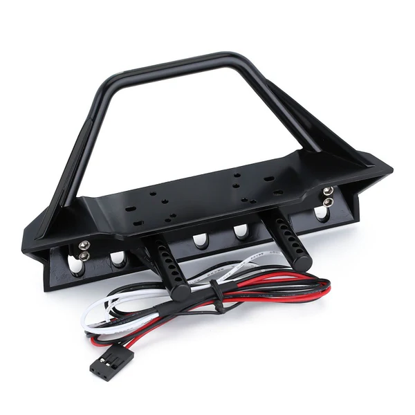 INJORA Black Metal Front Bumper with Lights (YQB-F36) - Image 5