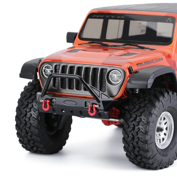 INJORA Black Metal Front Bumper with Lights (YQB-F36) - Image 3