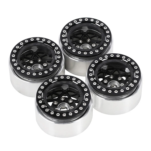 INJORA 1.9" Carbon Fiber & Aluminum -10mm Offset Wheels for 1/10 RC Crawlers (W1952) - Image 2