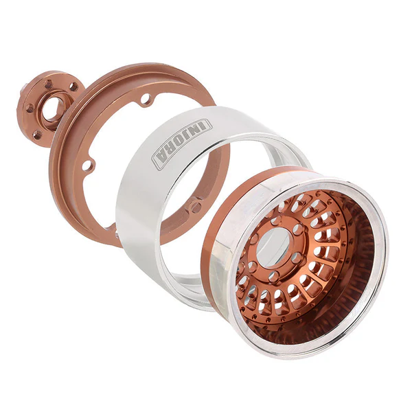 INJORA 1.9" Turbine Aluminum -10mm Offset Wheels for 1/10 RC Crawlers (W1955) (Bronze) - Image 6