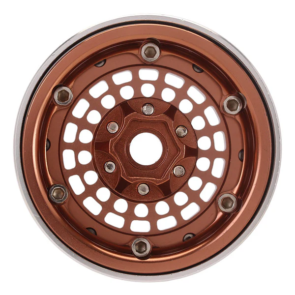 INJORA 1.9" Turbine Aluminum -10mm Offset Wheels for 1/10 RC Crawlers (W1955) (Bronze) - Image 3
