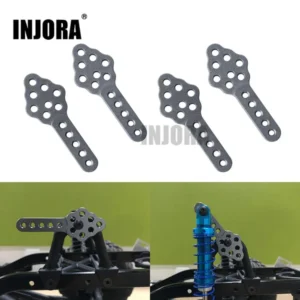 INJORA 4pcs CNC Metal Shock Absorber Mount Adjust Height Angle Stand for 1/10 RC Crawler (Grey)