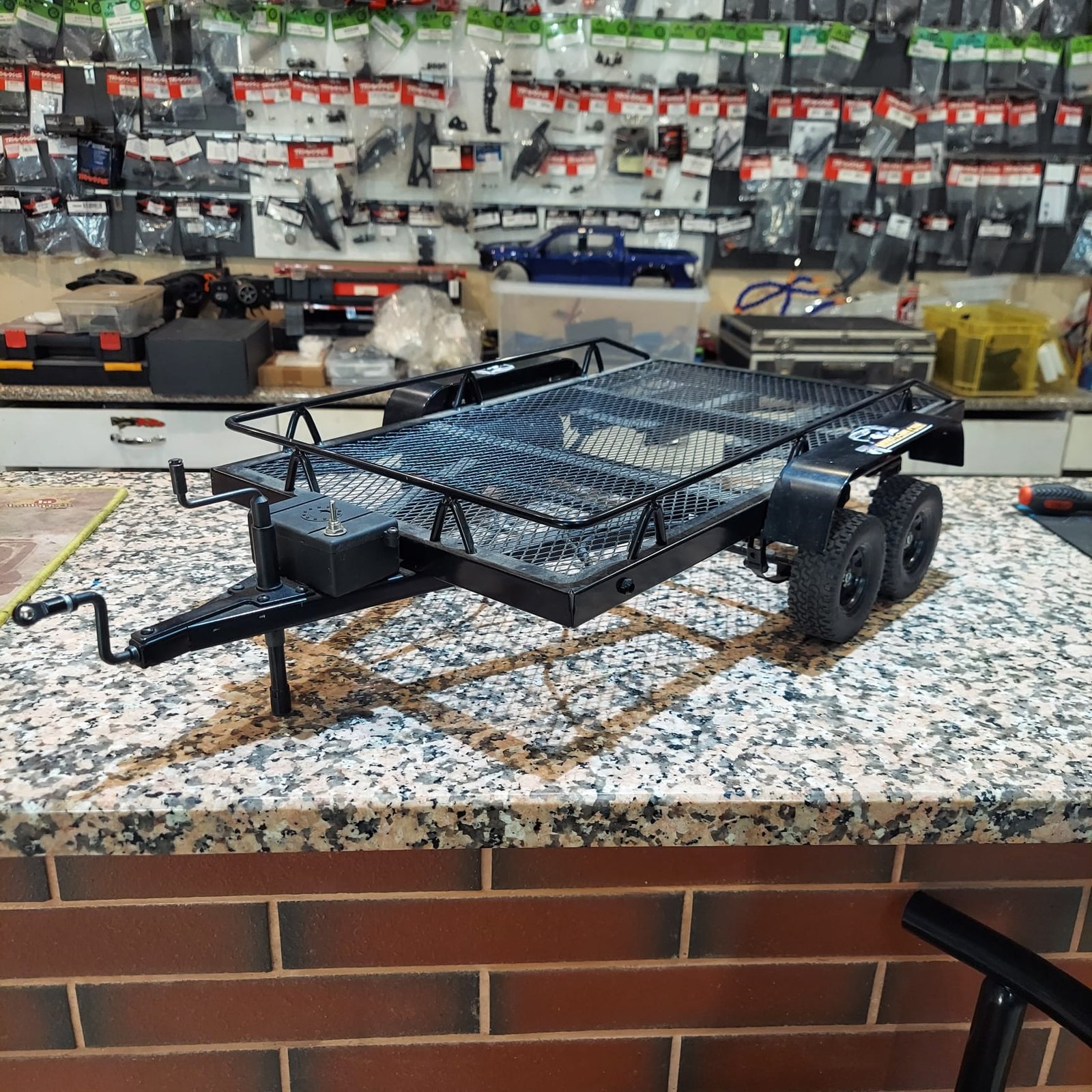 INJORA RC Trailer 450 x 260 mm Metal Trailer with Four Tyres for 1/10 RC Car Crawler