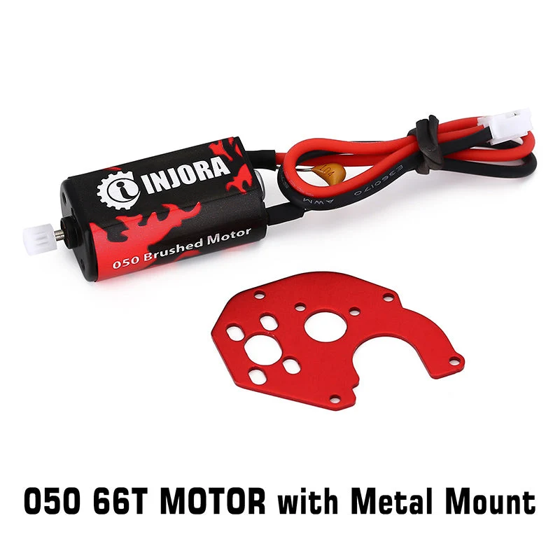 INJORA 050 Brushed Motor for 1/24 Axial SCX24, 66T Motor II (with Mount Plate)