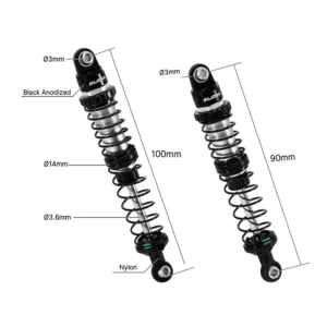 INJORA DRX Dual-Rate Spring Oil Shocks 90mm+100mm for 1/10 TRX4 SCX10 III