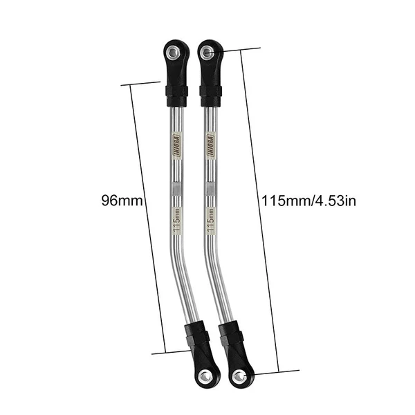 INJORA Stainless Steel High Clearance Links with Rod Ends for 1/10 RC Crawler 96mm (eye to eye: 115mm)