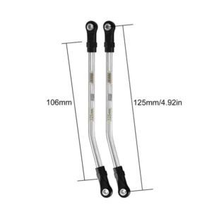 INJORA Stainless Steel High Clearance Links with Rod Ends for 1/10 RC Crawler 106mm (eye to eye: 125mm)