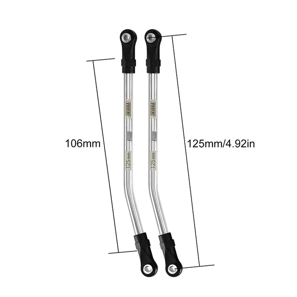INJORA Stainless Steel High Clearance Links with Rod Ends for 1/10 RC Crawler 106mm (eye to eye: 125mm)