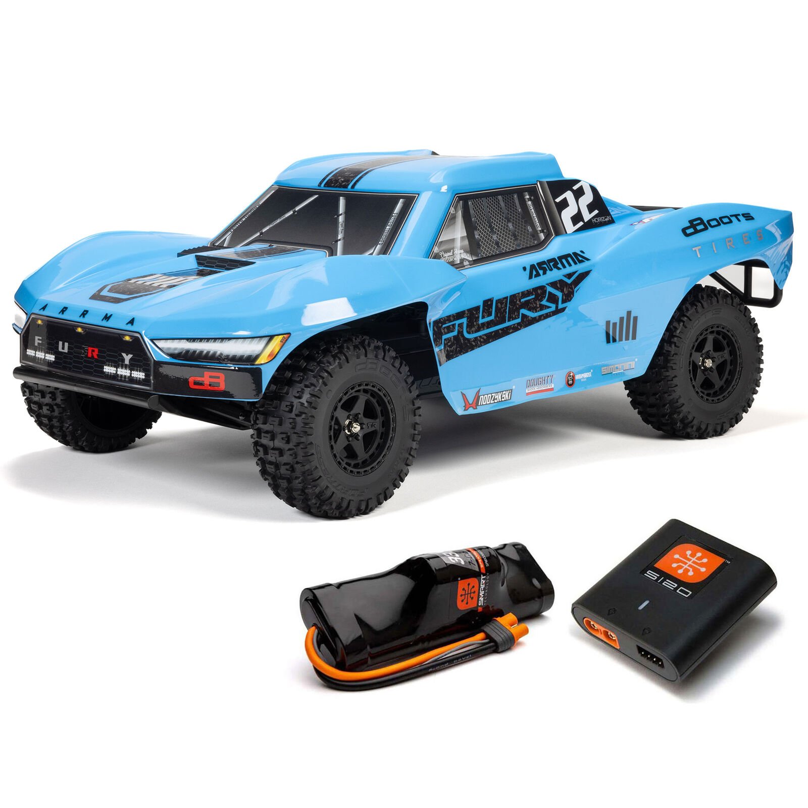 ARRMA 1/10 FURY 2WD RTR Brushed Short Course Truck (Battery & Charger Included), Red