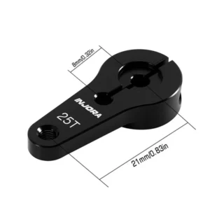 INJORA Metal 25T Tooth Steering Servo Arm for 1/10 RC Model Car (Black) - Image 3