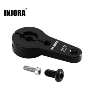 INJORA Metal 25T Tooth Steering Servo Arm for 1/10 RC Model Car (Black)