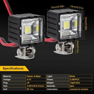INJORA LED Headlights Spotlight "2 Square Lights" - Image 5