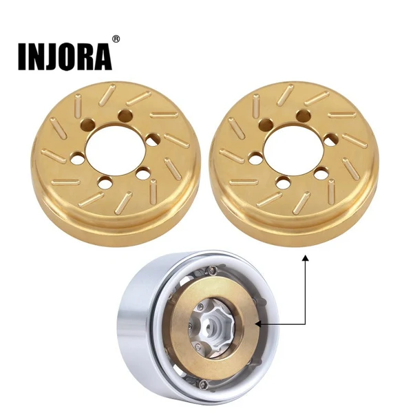 INJORA 2PCS 63g Internal Brass Counterweight for 1.9" 2.2" Wheel Rims