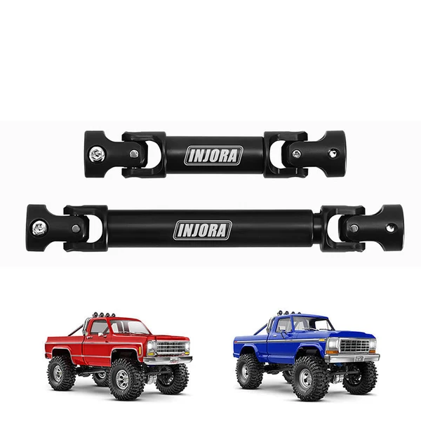 INJORA Hardened Steel Drive Shafts for 1/18 TRX4M High Trail K10 F150 (4M-84BK)