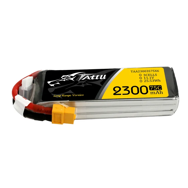 Tattu 2300mAh 3S 75C 11.1V Lipo Battery | XT60 Plug | FPV Classic