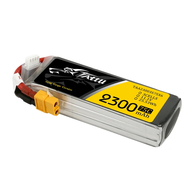 Tattu 2300mAh 3S 75C 11.1V Lipo Battery | XT60 Plug | FPV Classic - Image 4