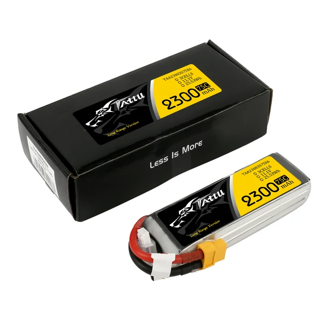 Tattu 2300mAh 3S 75C 11.1V Lipo Battery | XT60 Plug | FPV Classic - Image 2
